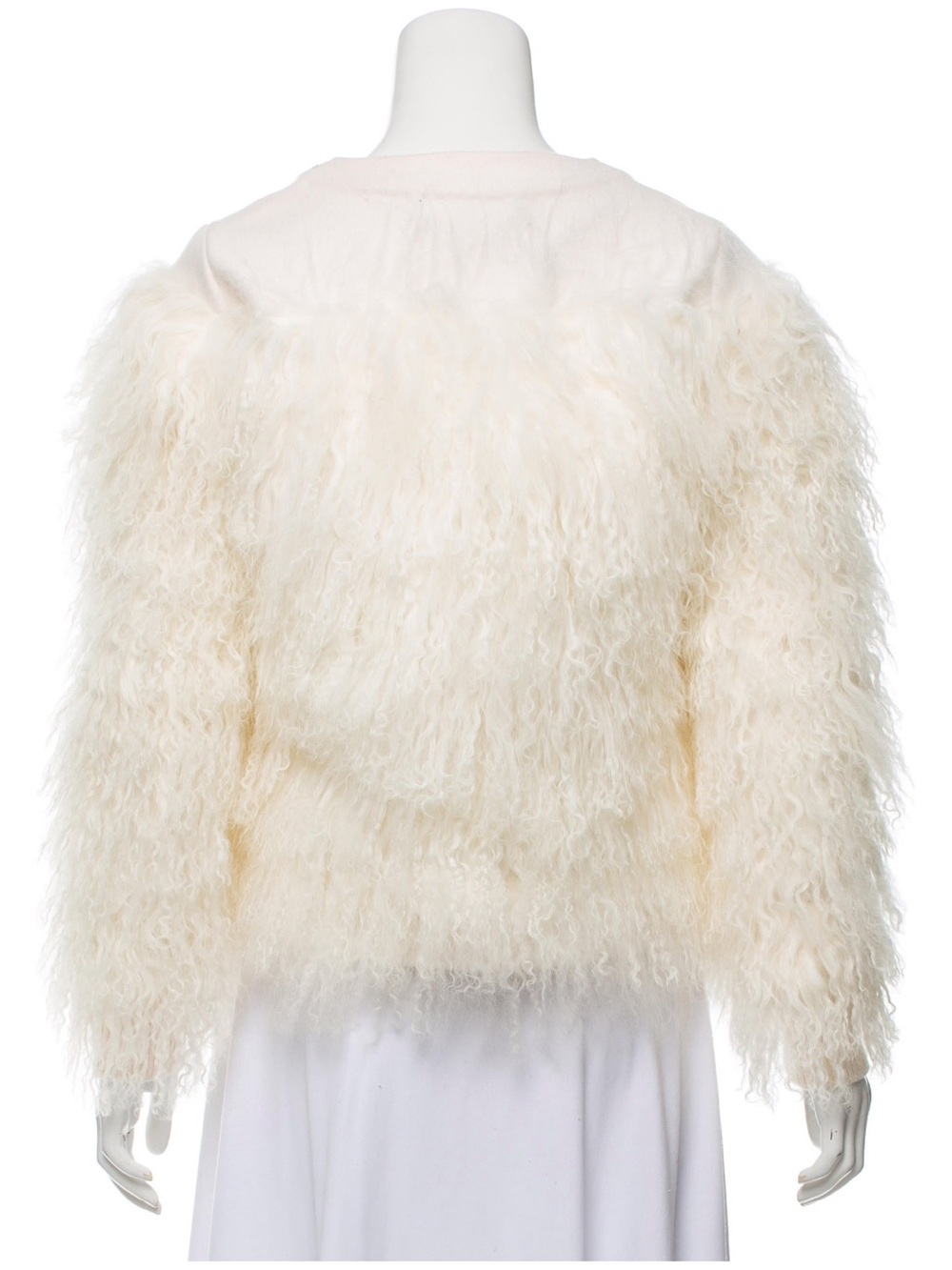 White Fuzzy Open Front Jacket Like New